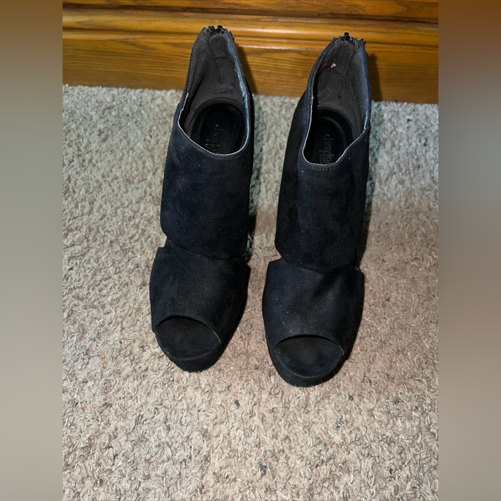 Charlotte Russe Black Wedge Bandage Shoes
